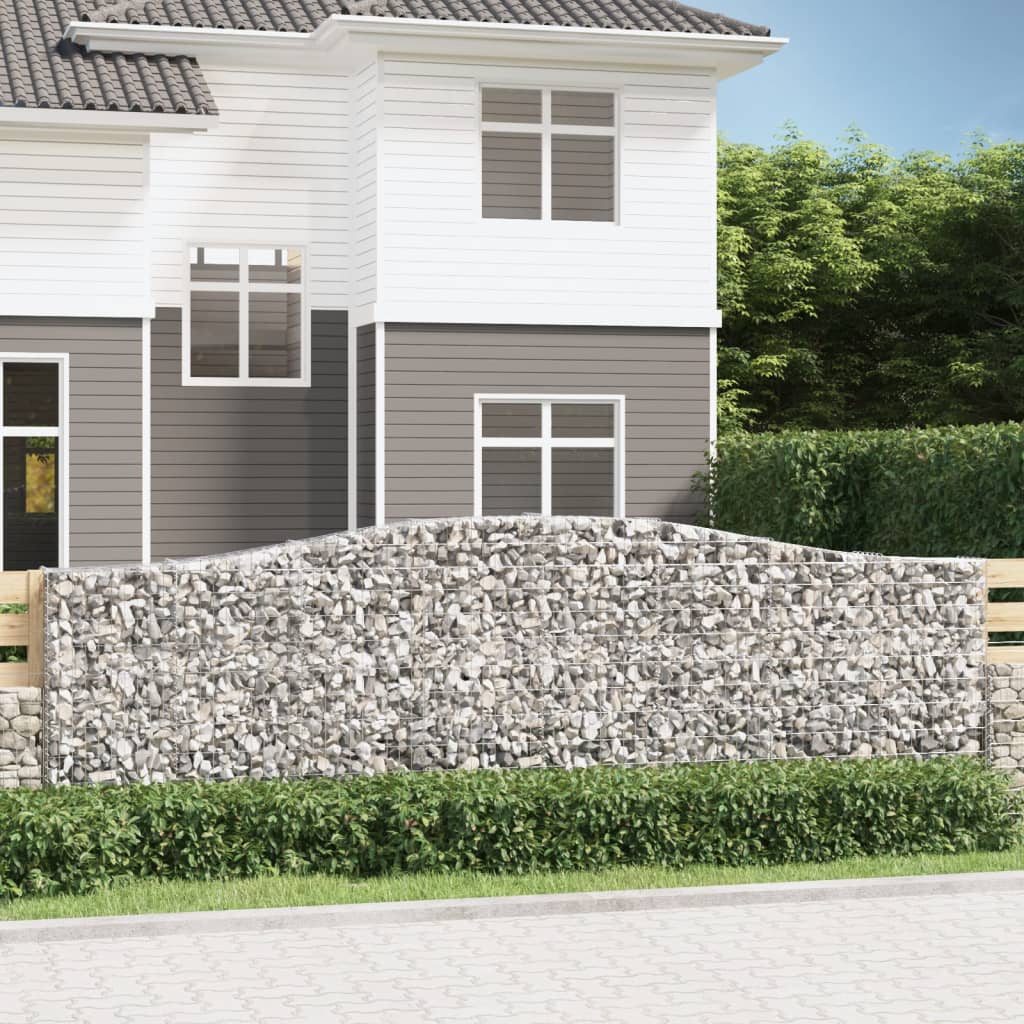 Kosze gabionowe, 2 szt, 400x30x120/140 cm, galwanizowane żelazo vidaXL