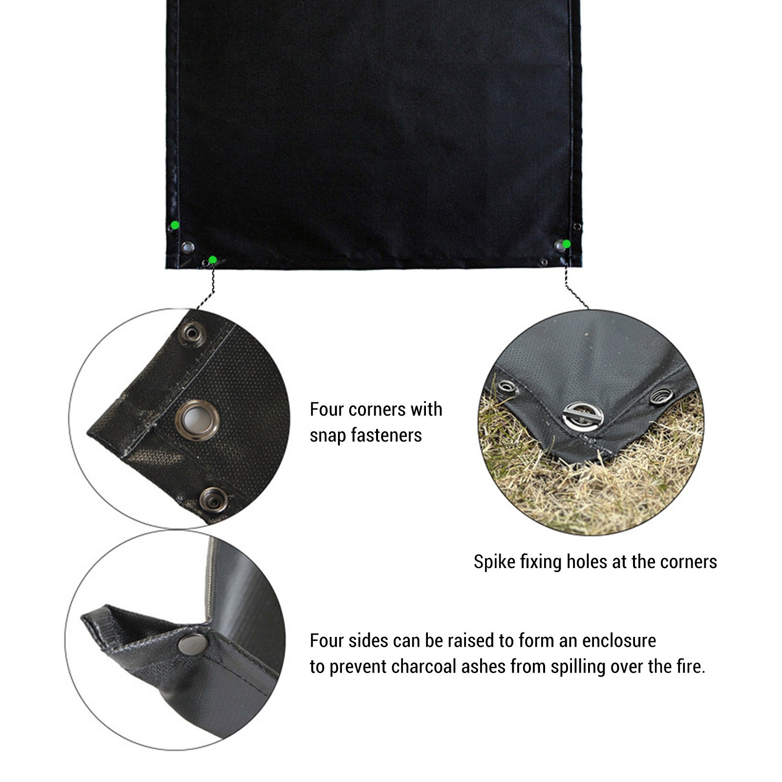 Outdoor camping coupe-feu tapis résistant aux hautes températures silicone matelas isolant poêle à bois tapis de barbecue coupe-feu tapis de sol - 5