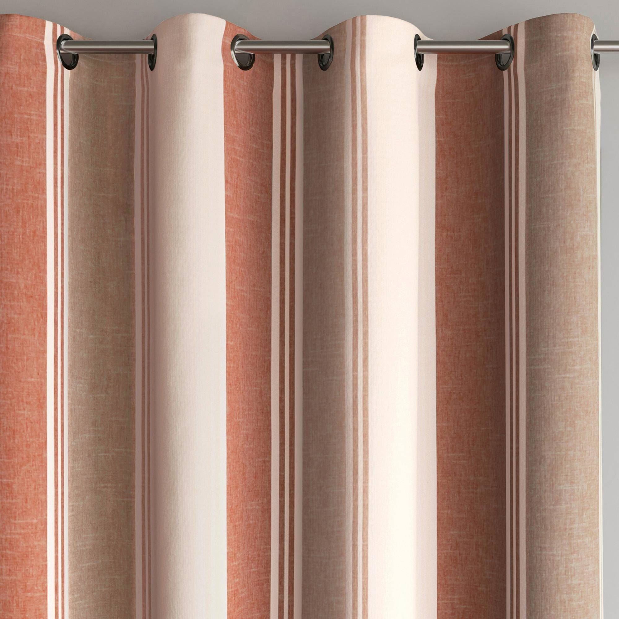 Rideau occultant ALPS RAYÉ 135x260 rouge tomette en acrylique | Leroy ...