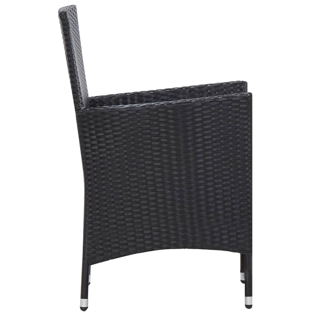 Ensemble à manger d'extérieur 7 pcs Résine tressée Noir vidaXL - 7
