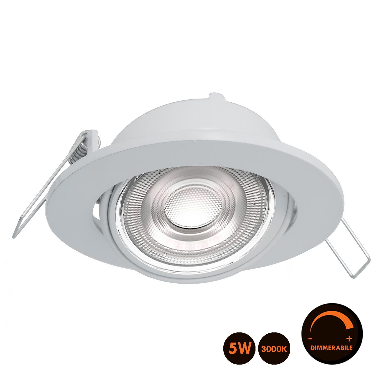 Spot encastrable rond réglable 80mm ampoule LED 5W MR16 DIMMABLE 12V ...