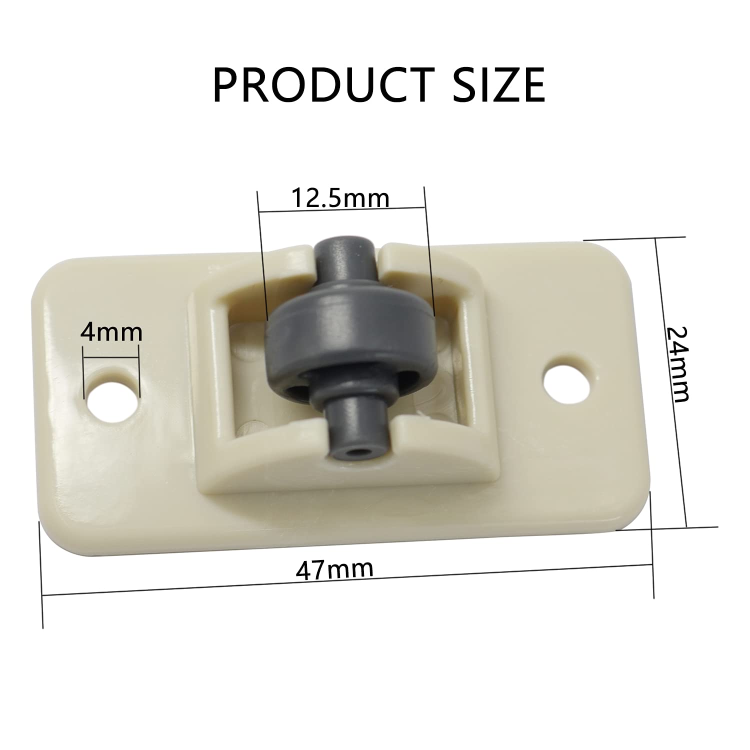Zestaw 8 mini samoprzylepnych, nieobrotowych kółek wykonanych z wytrzymałego tworzywa ABS, do samodzielnego montażu mebli - 2