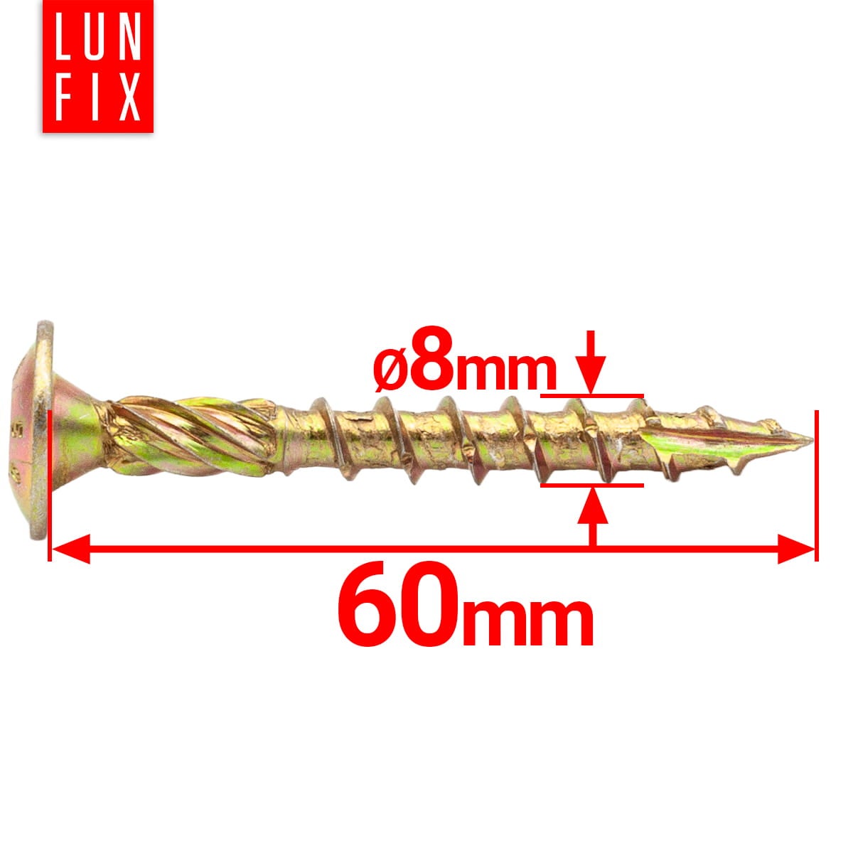 Wkręty ciesielskie z łbem talerzowym 8x60mm 50szt. - 2