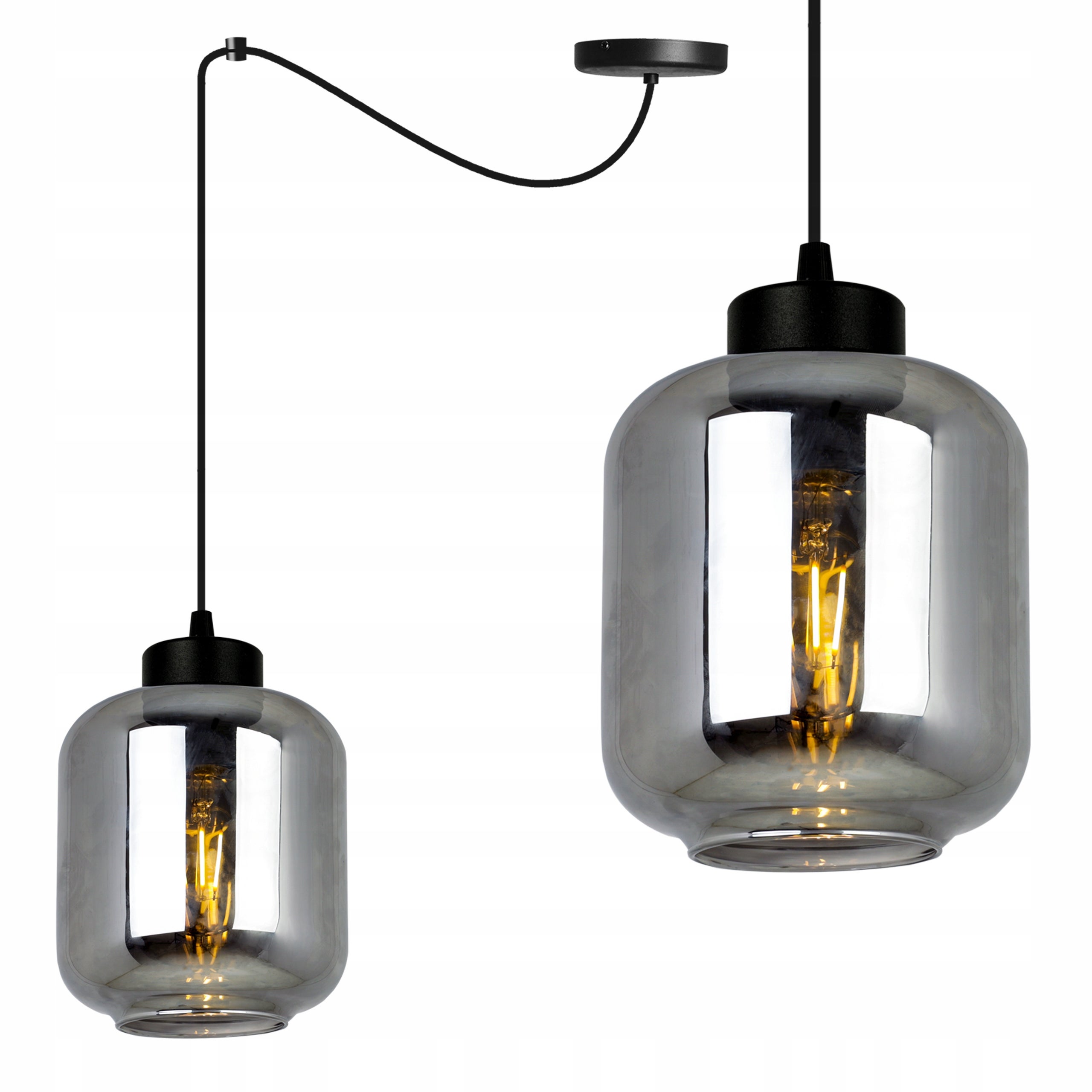 Lampa sufitowa wisząca Spider Novalja modern 1xE27 abażur walcowato-owalny grafitowy Light Home LH
