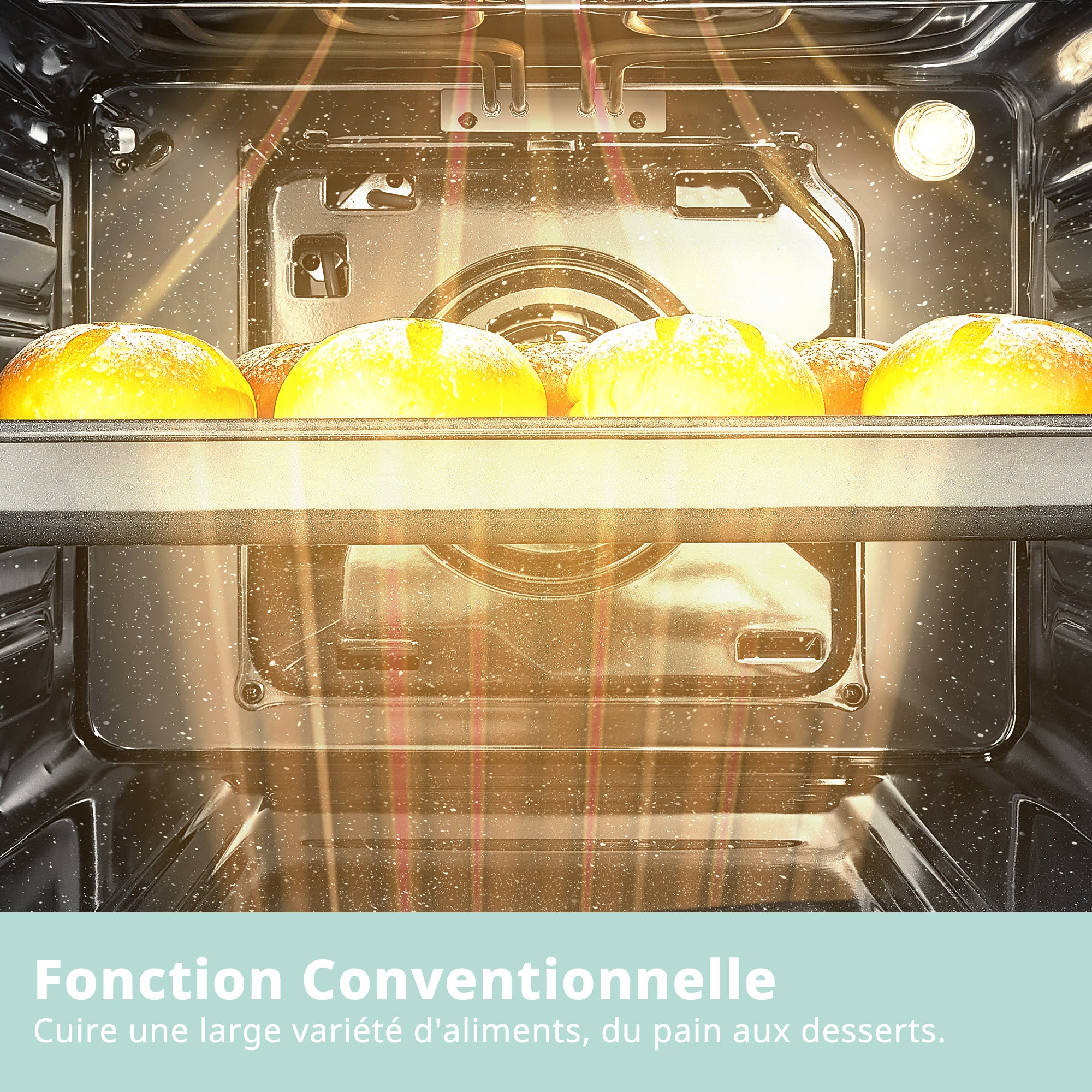 Four encastrable Pyrolyse Chaleur tournante 65 L Programmateur électronique COMFEE CBO65P90E3-BK - Noir- Classe A - 9