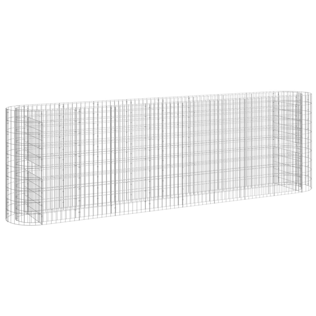 Jardinera elevada en gavión de hierro galvanizado 330 x 50 x 100 cm plata 02_0039914