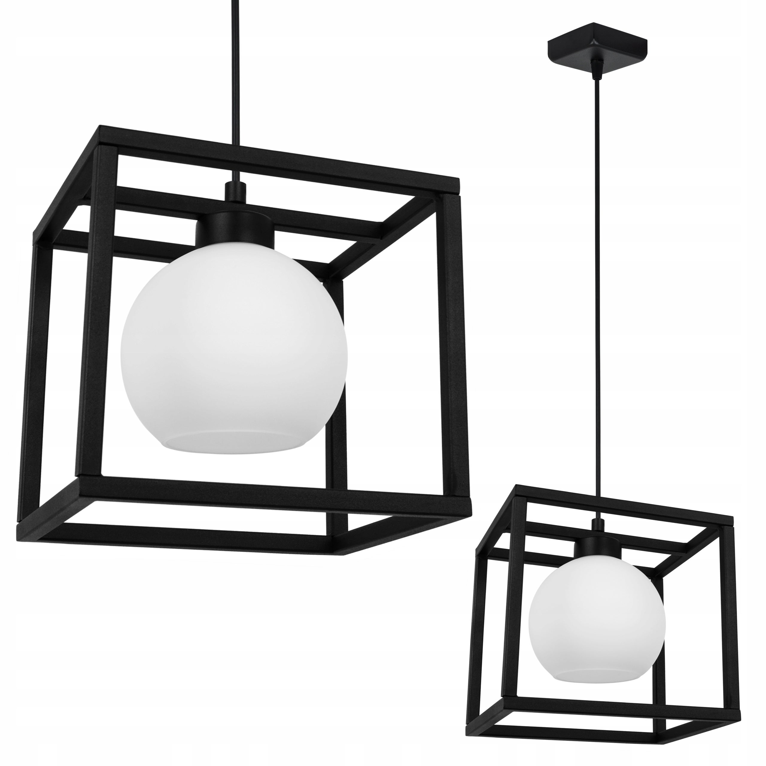 Lampa sufitowa wisząca Eliza Cage modern 1xE27 abażur kula biała Light Home LH
