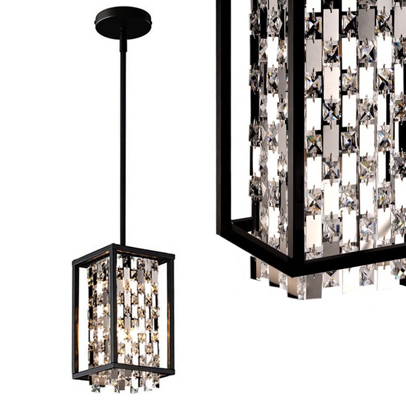 Lampa Sufitowa Wisząca Kryształowa Toolight App1110-1Cp Czarny
