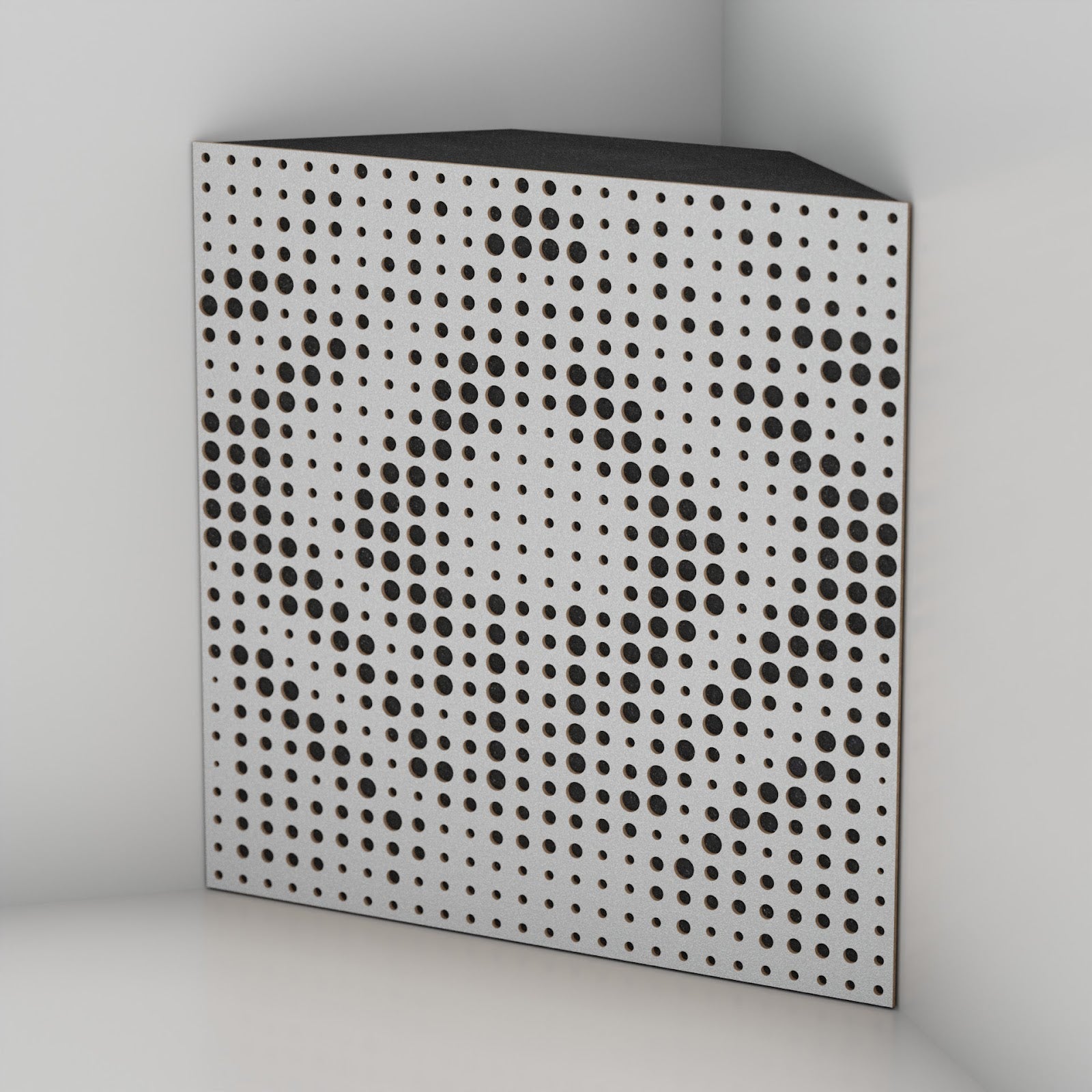 Lot de 2 Pièges à basses UNIVERSE acoustiques insonorisants 50x50x10 cm -MDF perforé laminé et mousse acoustique -Blanc - 3