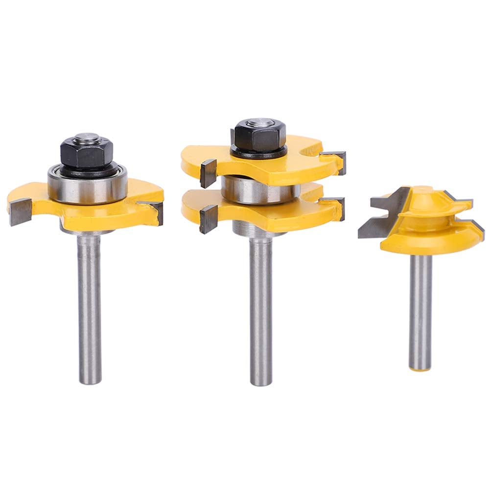 Lot De 3 Fraises à 45° Dfuqanb - Tige 8mm, Pour Bois, MDF, Contreplaqué, Défonceuse