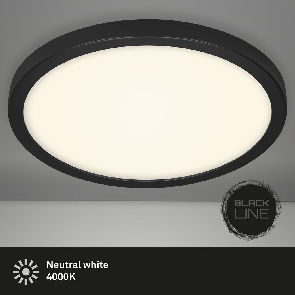 Plafonnier LED BRILONER LEUCHTEN FIRE BLACK, 24,5 W, 2400 lm, IP20, noir-blanc, métal-plastique, Ø 40,5 cm - 3