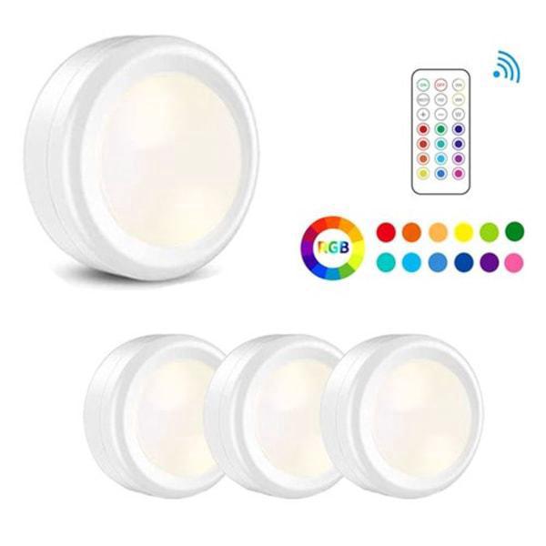 Lampka nocna, reflektor LED zasilany baterią z pilotem, zestaw 3 reflektorów LED