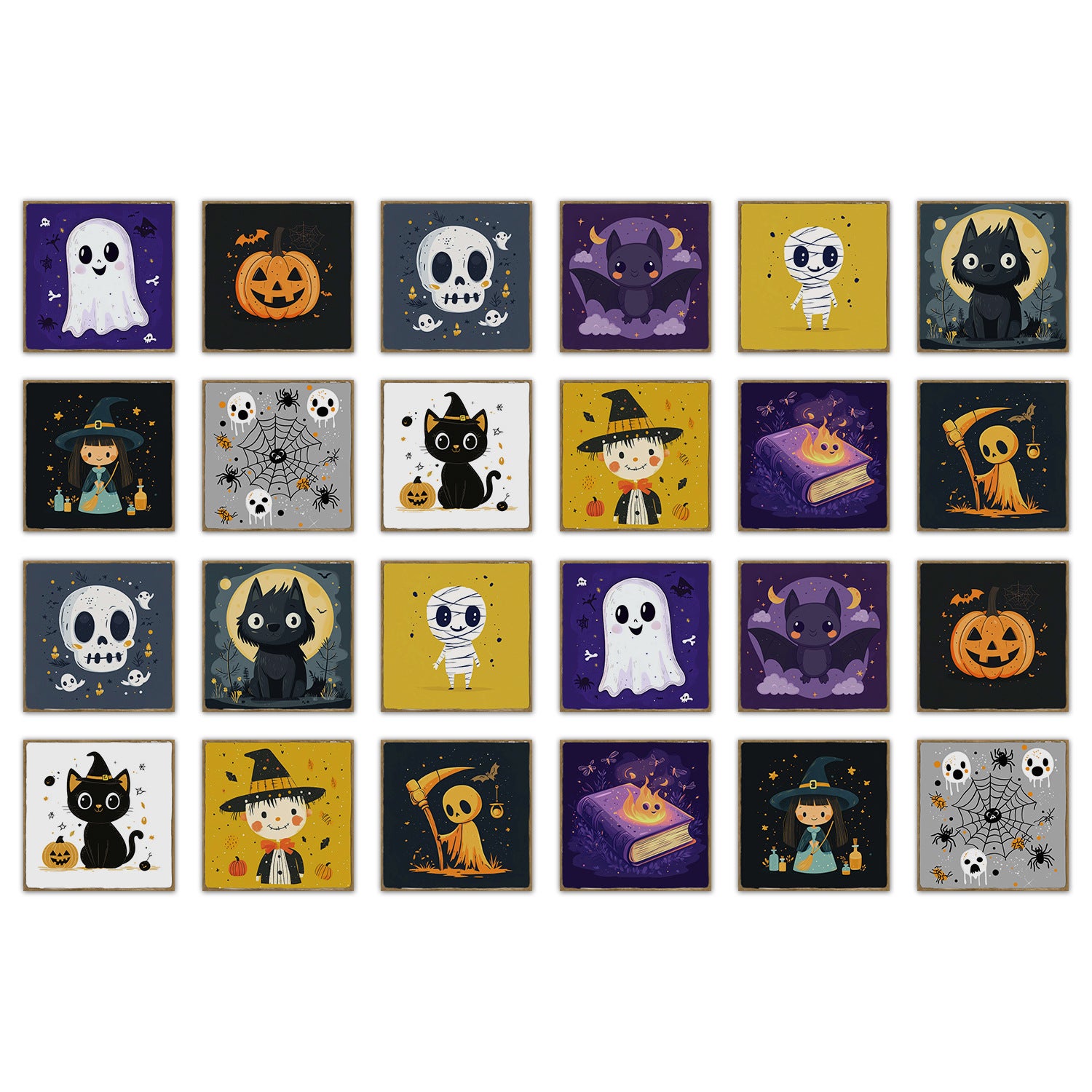 Zestaw 24 naklejek ściennych z duchami na Halloween, wodoodporne naklejki na płytki, samoprzylepna tapeta, 15 * 15 CM