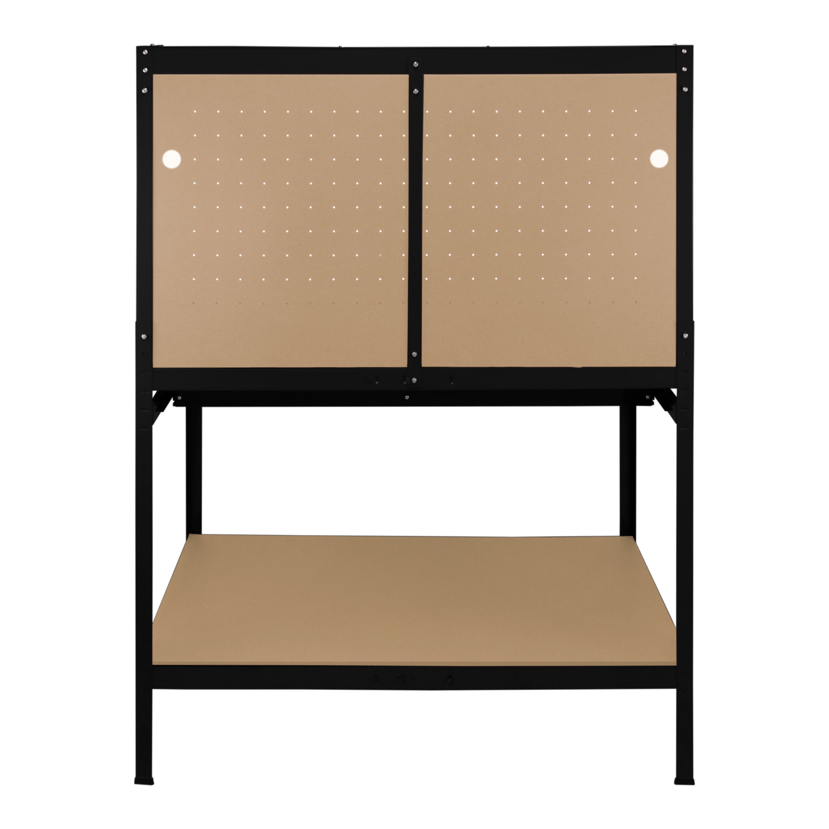 Établi de Travail en Acier Noir avec Tiroirs & Panneau Perforé 120 x 60 cm Capacité de 370 kg LED Intégré Bricolage - 7