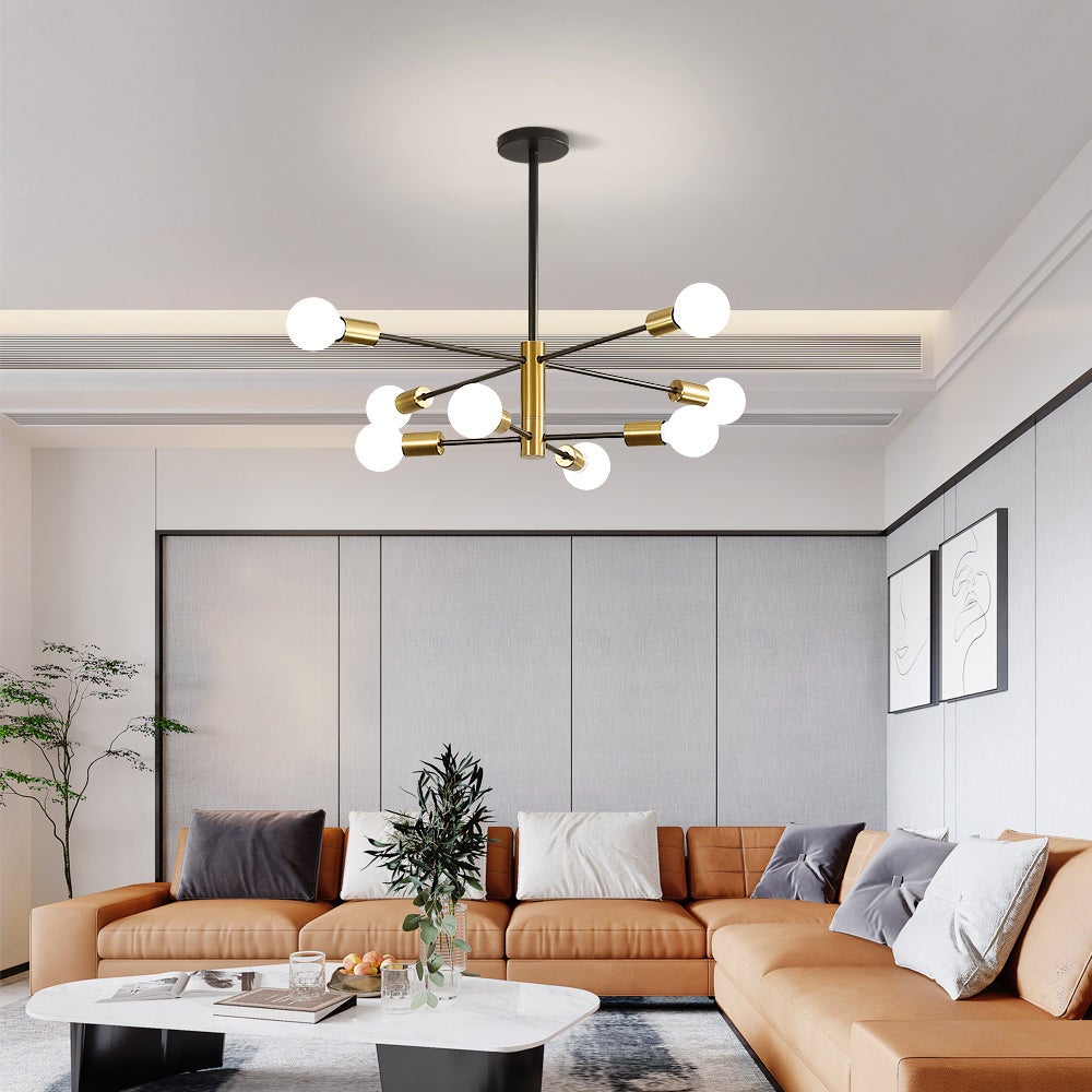 GOECO Suspension Vintage, Lustre industriel noirs E27, Plafonnier à angle réglable à 180 °, Lumières vintage pour salon cuisine chambre salle à mange - 2