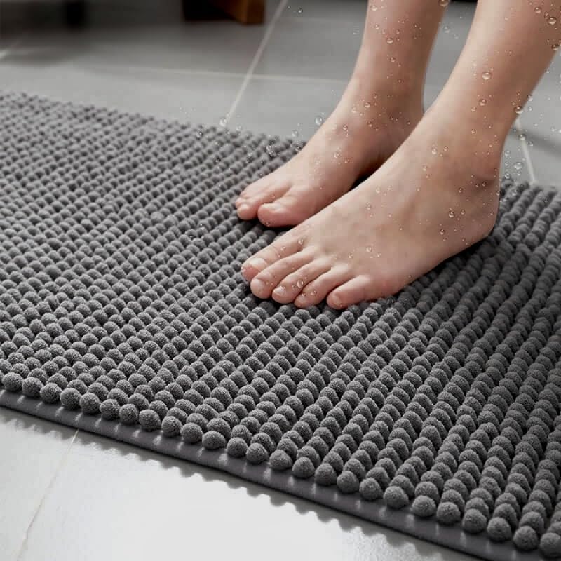 Tapete de banho, tapete de chuveiro antiderrapante, tapete de banheiro de chenille, absorvente de água, lavável à máquina, secagem rápida - 2