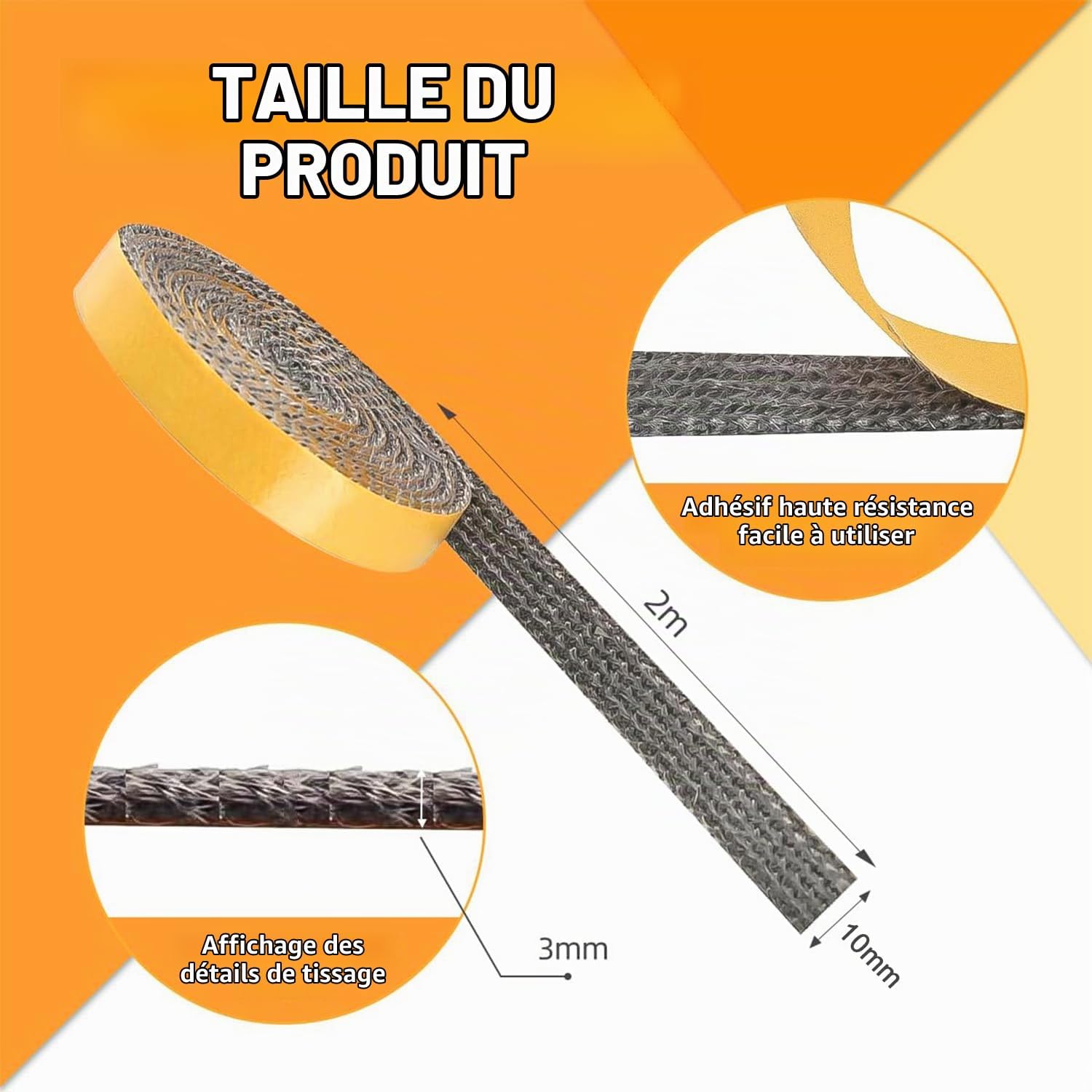 Joint Insert Cheminée, Joints Tressé Auto-adhésive pour Poêle, Porte de ...