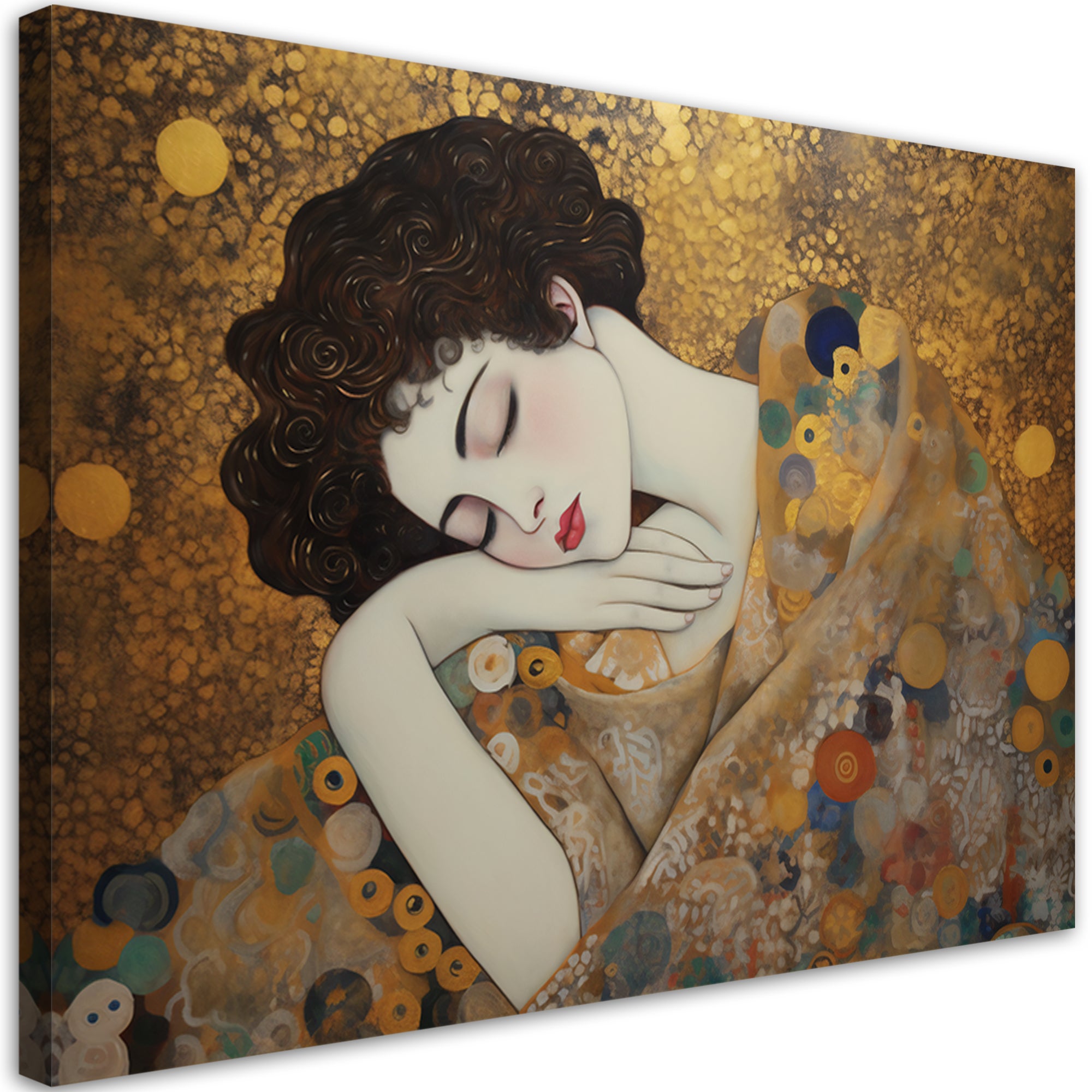 Obraz na płótnie, Kobieca twarz - G. Klimt 60x40