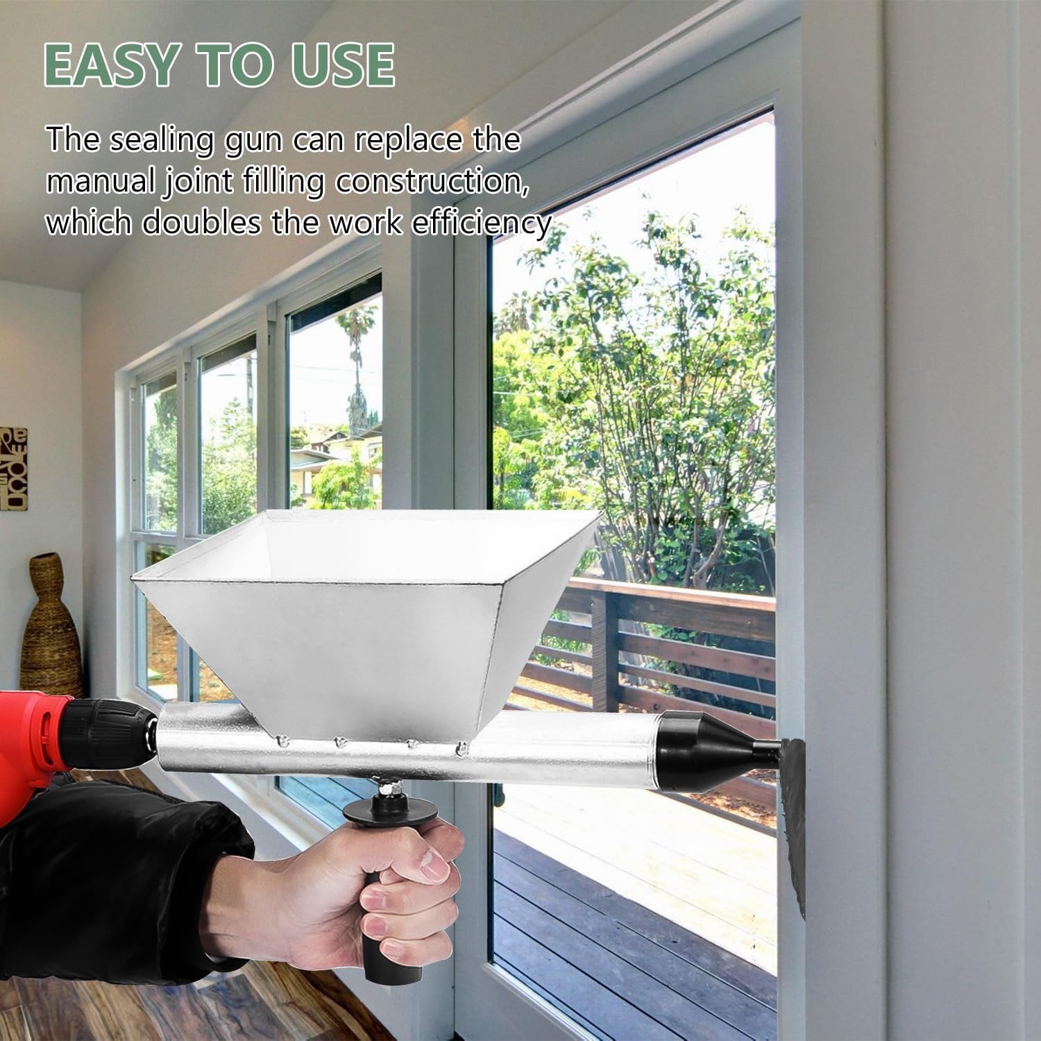 Machine éLectrique à Jointoyeuse, Machine éLectrique En Acier Allié a Projeter Enduit Avec 4 Buses, Pistolets à Calfeutrer Portables, pour Portes - 7