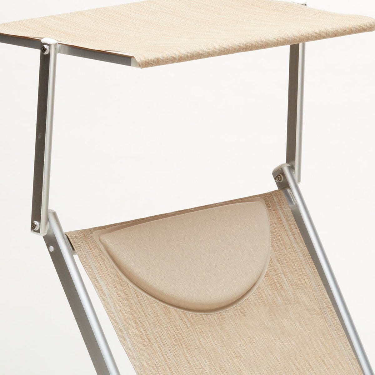 2 Lettini spiaggia mare prendisole professionali in alluminio Santorini - Beige - 7