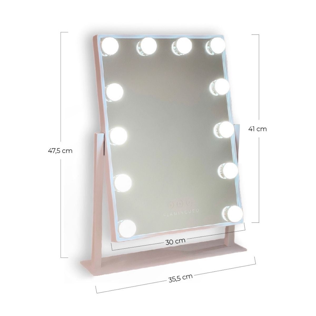 Flamingueo Miroir Maquillage Lumineux Miroir 12 LED Miroir Maquillag 3 Modes Contrôle Tactile - 7