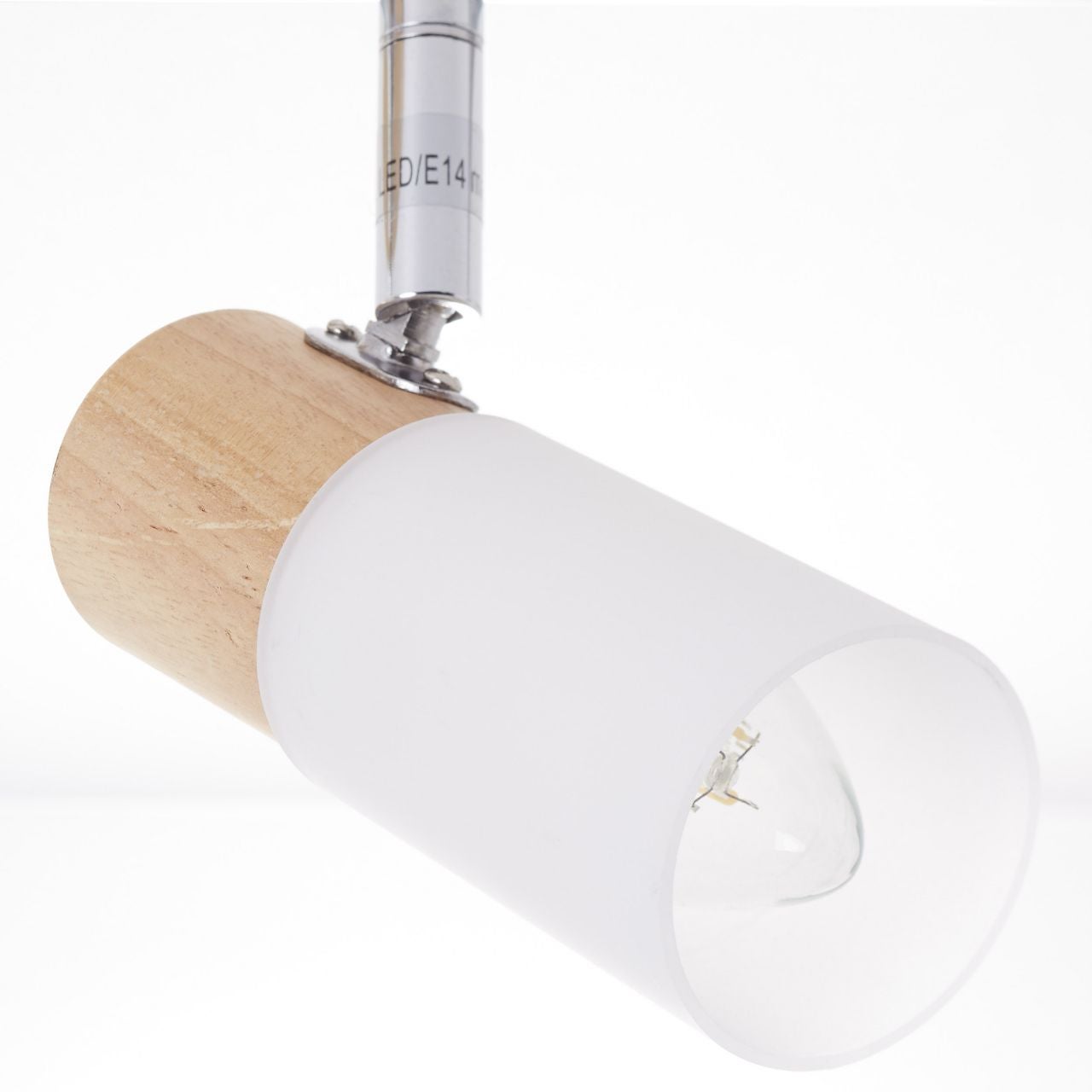 Lampa BRILLIANT, reflektor spiralny Avia 3 płomienie czarny / kolor drewna, metal / drewno, 3x D45, E14, 40W, żarówki w kształcie łezki (brak w zestaw - 6