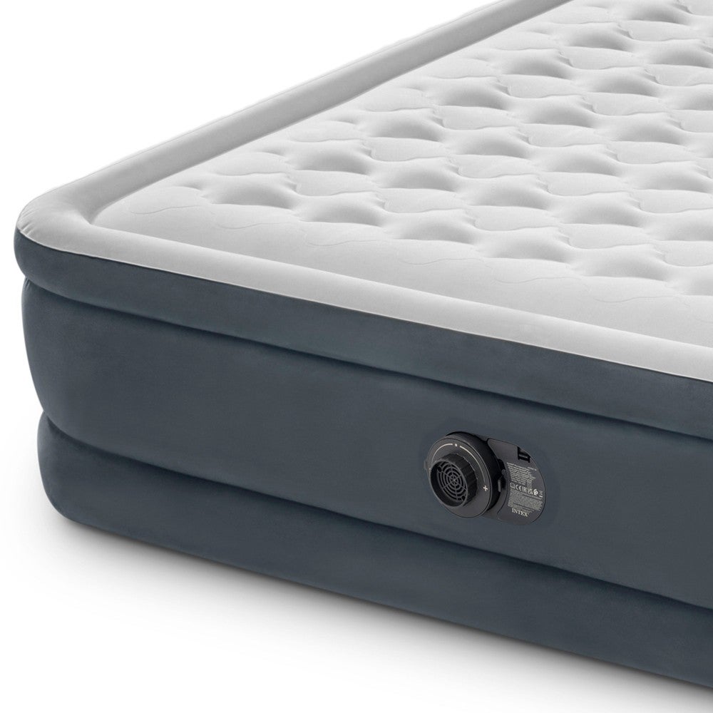 Matelas gonflable Dura-Beam Ultra Plush Headboard - Intex 64448ND, avec pompe électrique intégrée, PVC, Multicolore, 152x236x86 cm - 6