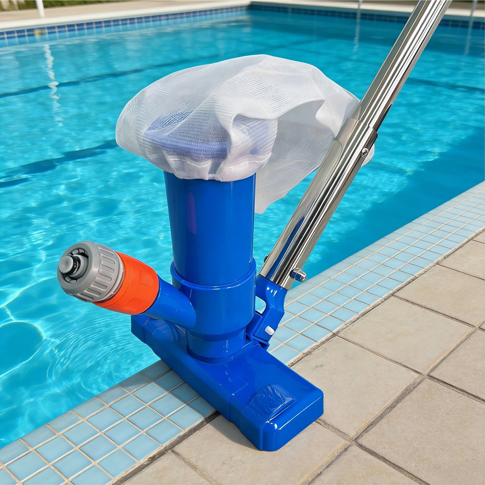 Aspirateur piscine manuel perche télescopique aluminium brosse raccord tuyau sac filtre nettoyage fond piscine hors sol spa-bassin. - 5
