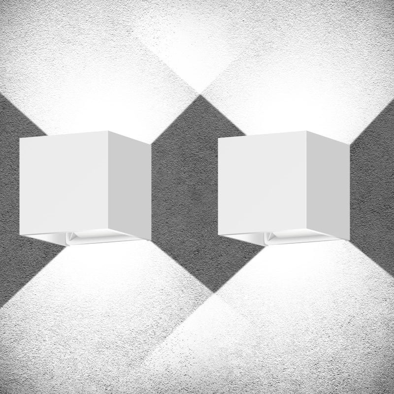 2 sztuki kinkietów 12W regulowany kąt świecenia wodoodporne IP65 naturalne zewnętrzne oświetlenie ścienne 6500K lampa ścienna