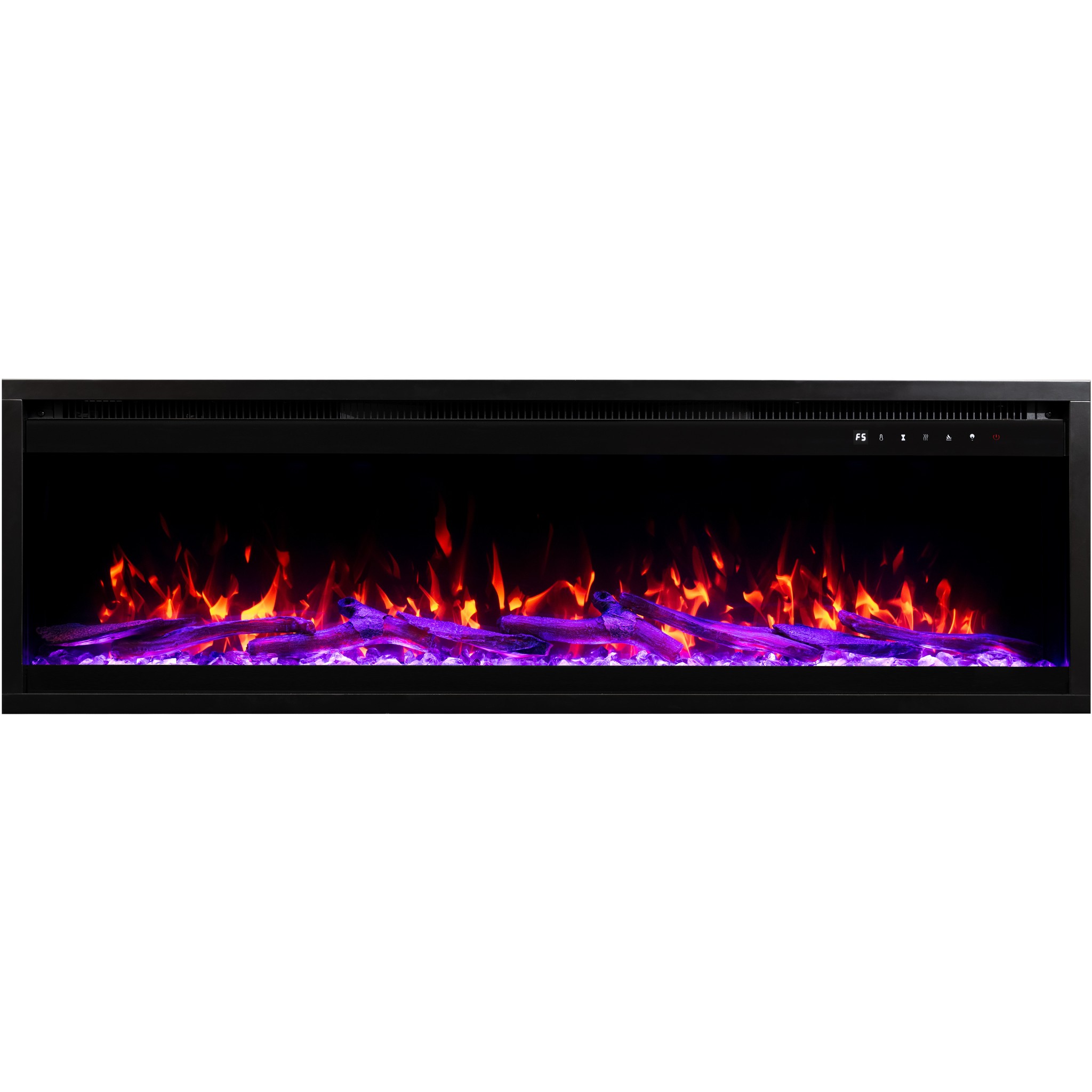 Cheminée électrique AFLAMO Royal PRO 160 - feu premium - murale ou encastrable - 160x38x16 cm - cheminée LED décorative avec chauffage 750/1500 W - 7