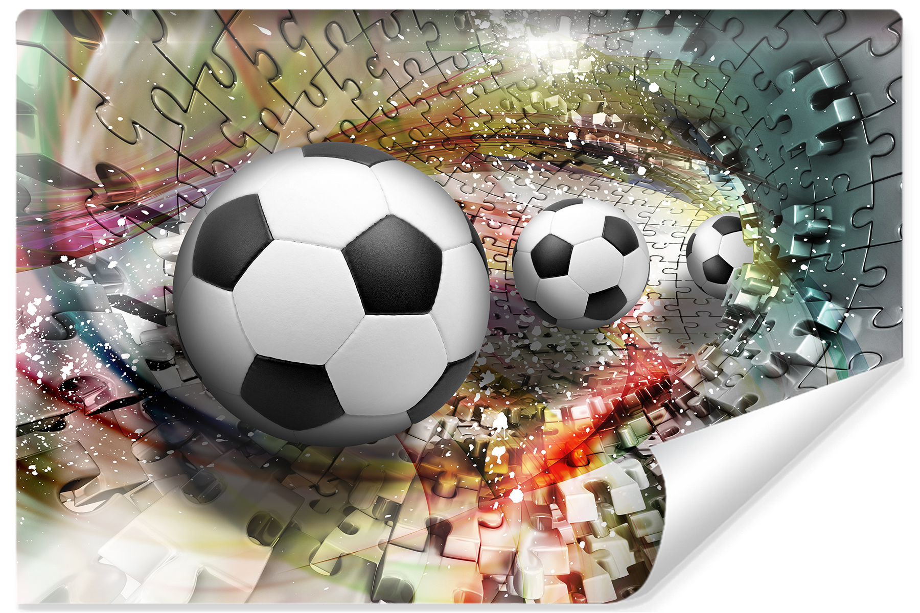 Papel pintado con foto de fútbol en 3d de vilene para habitación infantil 368cm x 254cm