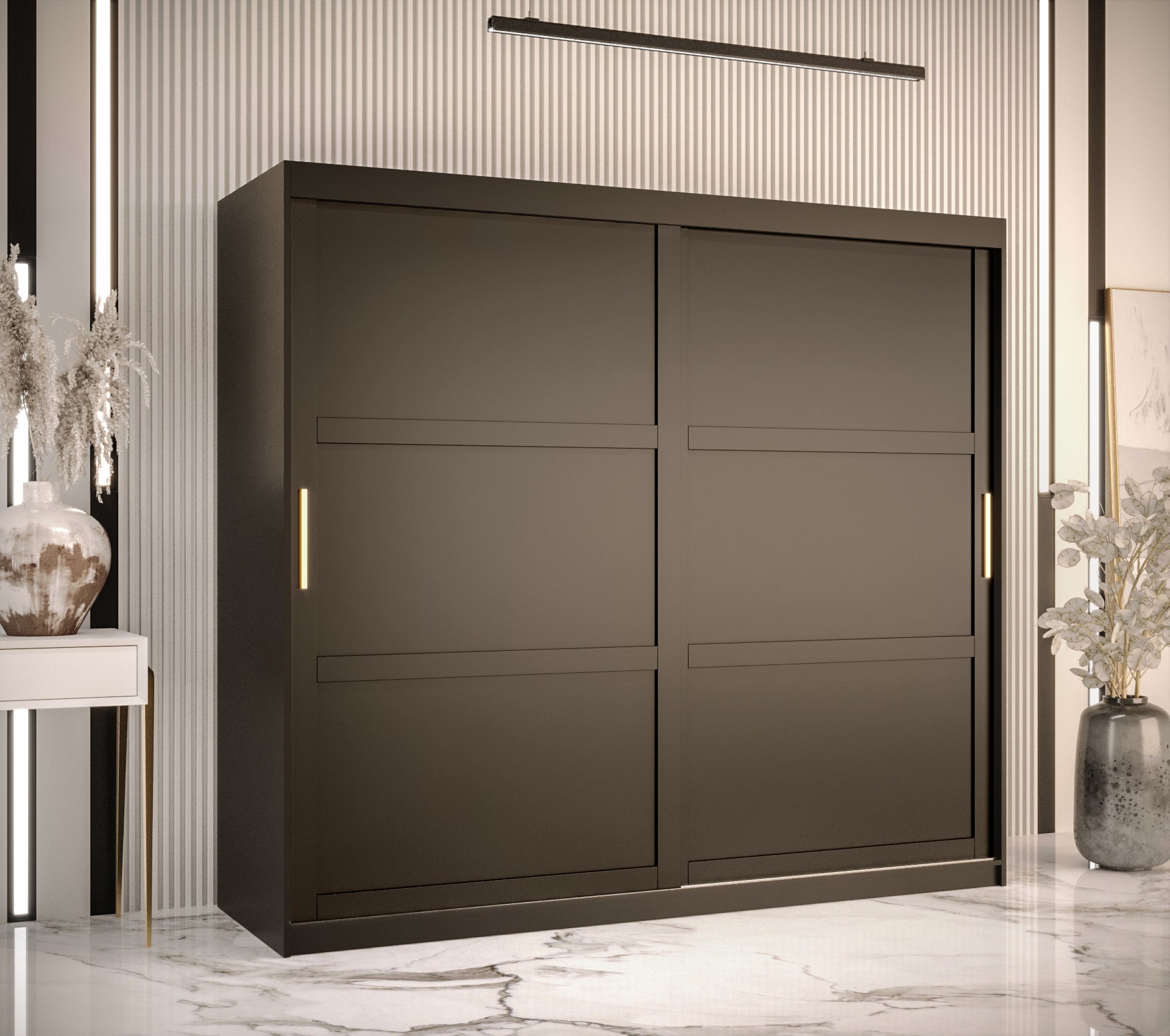 Szafa przesuwna garderoba RAMIRO 1 200 x 62 x 200 cm Czarny - Abiks Meble - 2
