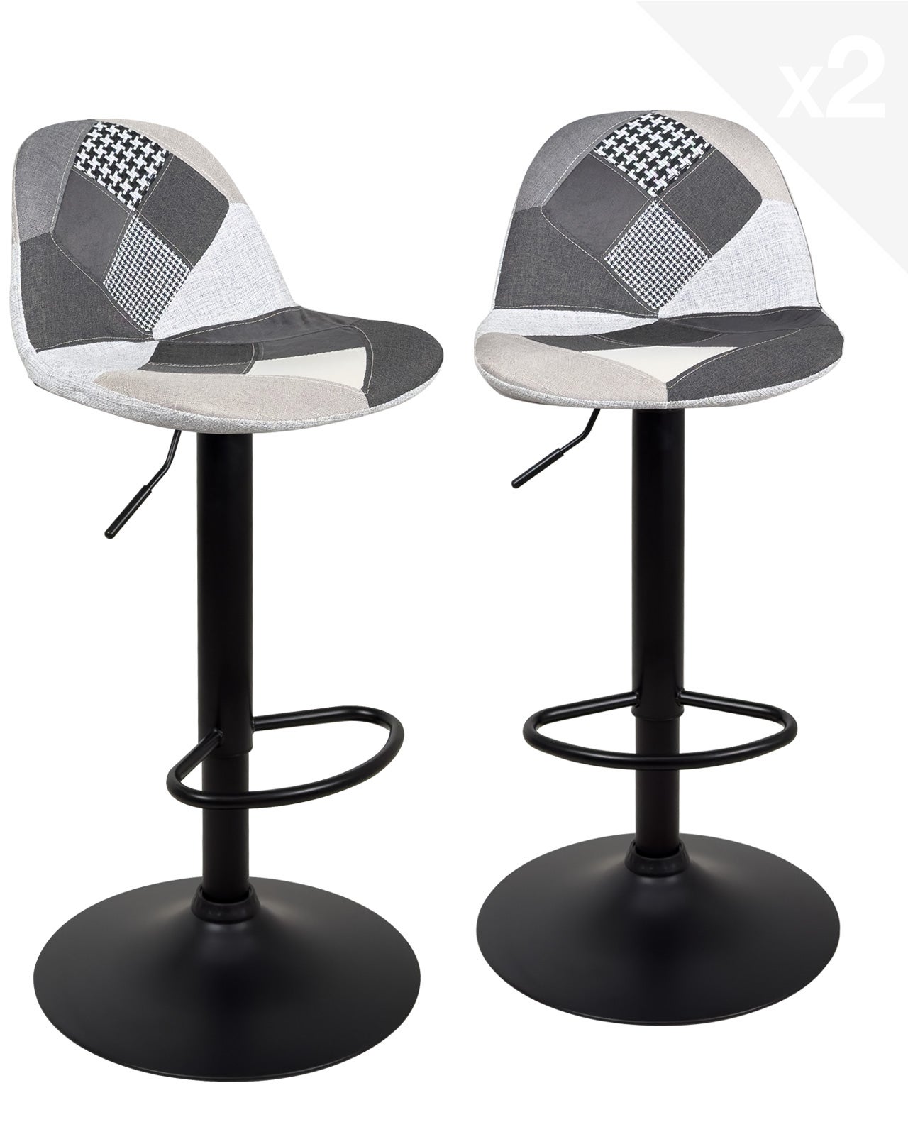 Lot De 2 Tabourets De Bar INDUS02 – Hauteur 65 Cm – Neufs