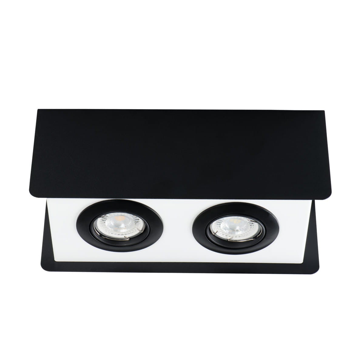 Reflektor sufitowy spot natynkowy Torim prostokątny czarno-biały 2xGU10x35W wym: 27 x 12 cm aluminium Kanlux