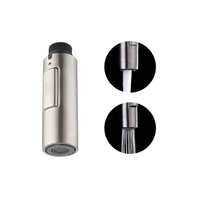 Wymienna wylewka do baterii kuchennej, uniwersalna zdejmowana głowica G1/2" ze szczotkowanej stali nierdzewnej 304