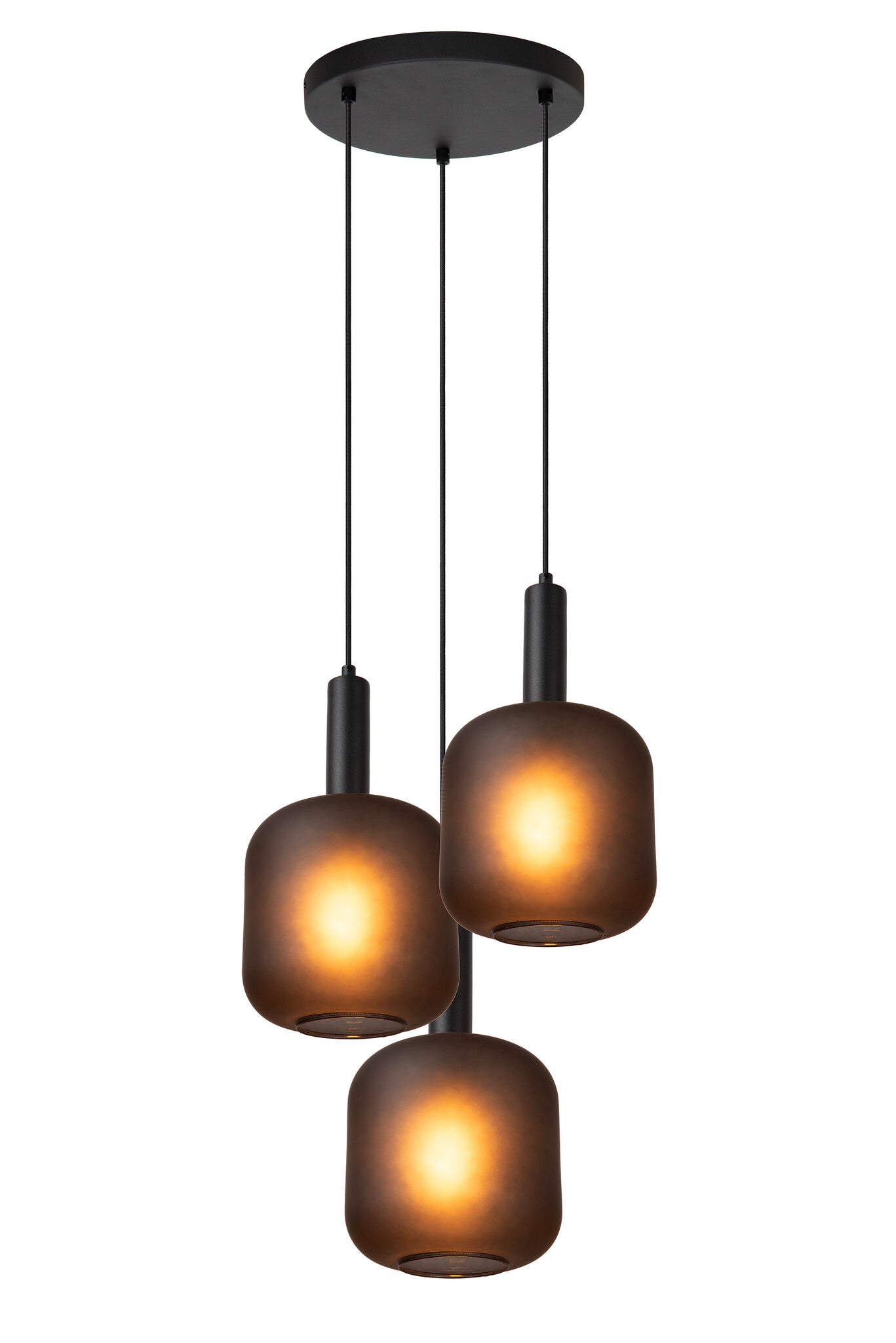 Lampa wisząca ELOISE czarna 3xE27x40W szkło wym:150x40x40cm IP20 Lucide