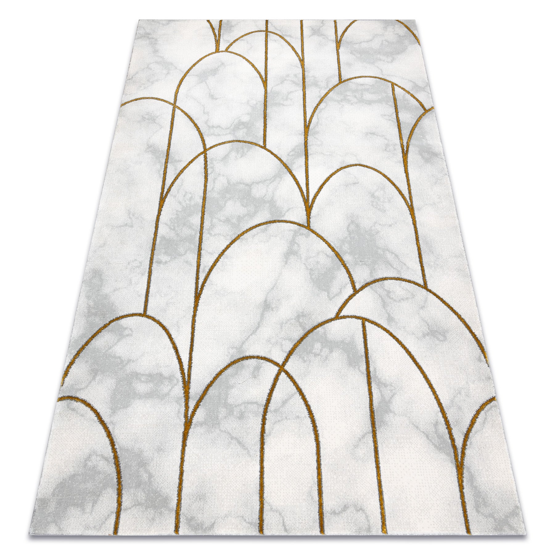Dywan EMERALD ekskluzywny 1016 glamour, stylowy art deco, marmur krem / złoty 120x170 cm