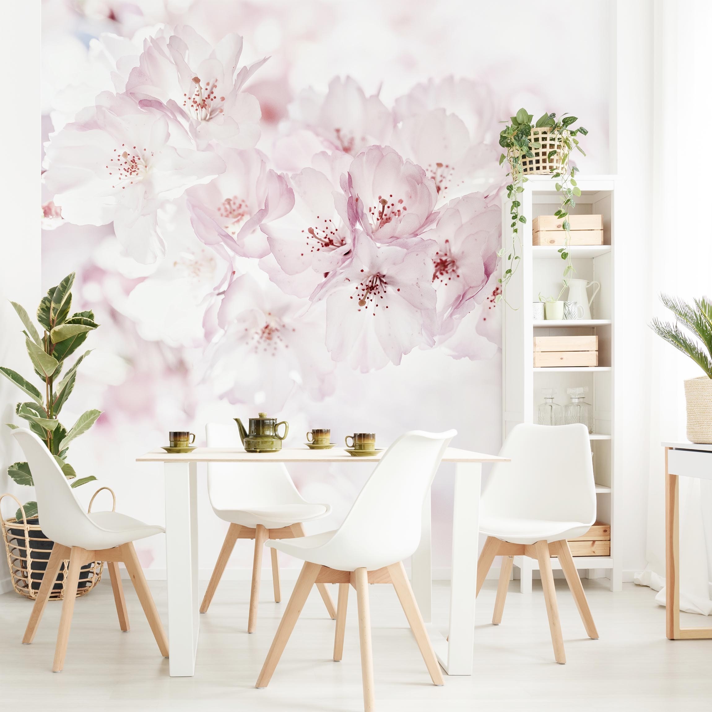 Papel pintado fotomural flores rústico 285 - salón dormitorio cocina pasillo - tnt 240 x 240 cm smart