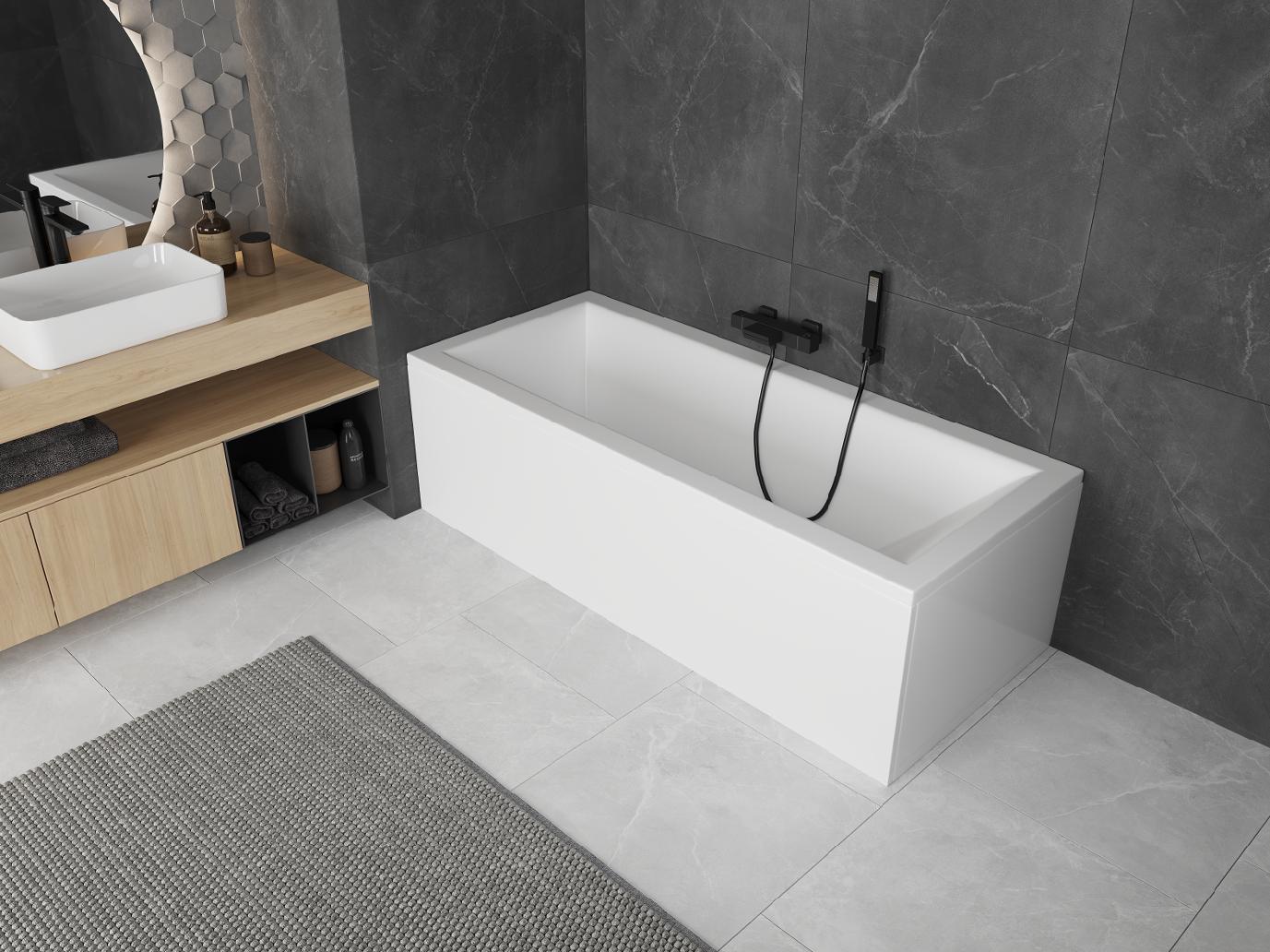 Baignoire rectangulaire Mexen Cubik 180 x 80 cm avec habillage, blanche - 55031808000X - 2