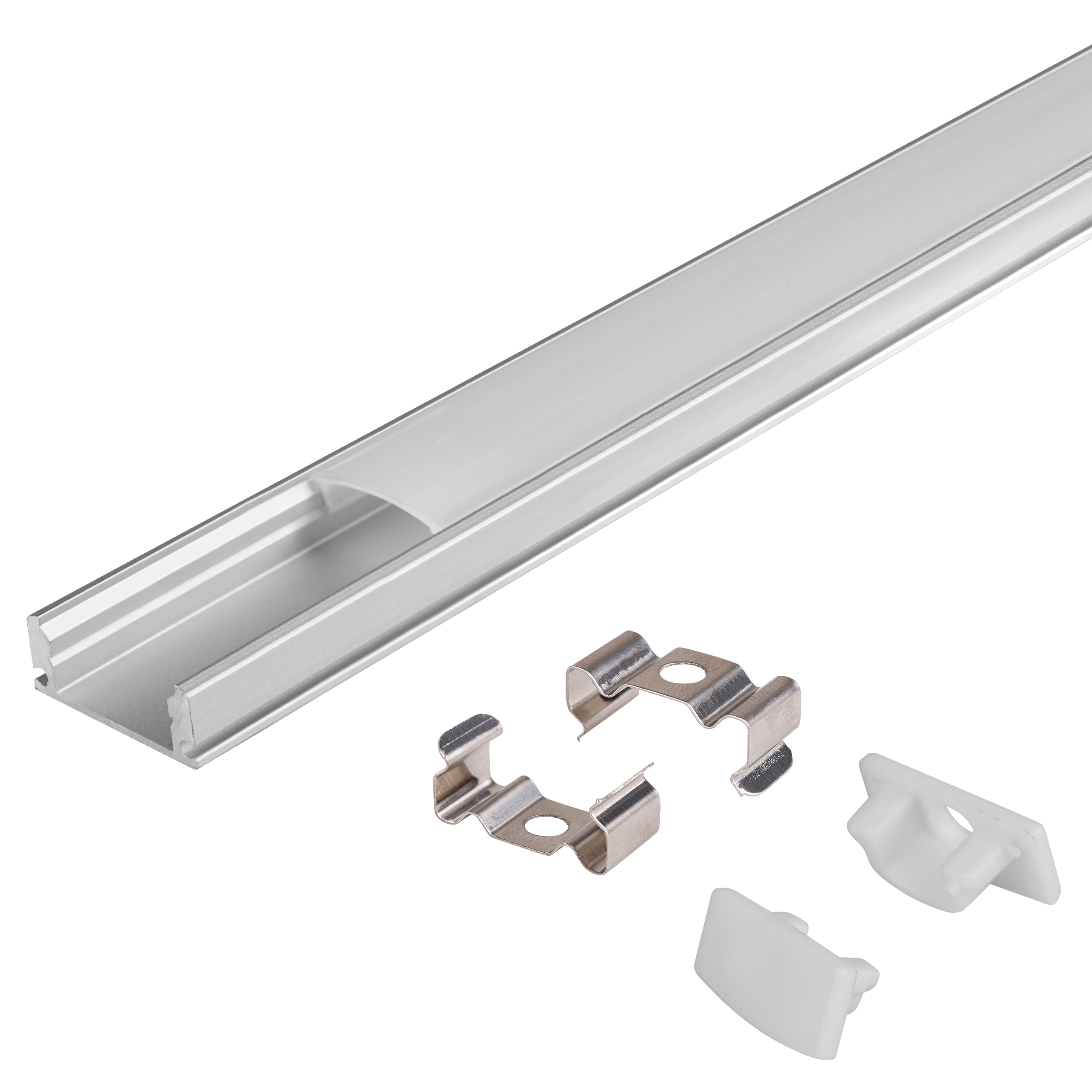 Profil LED aluminiowy nawierzchniowy 2m anodowany z kloszem mlecznym XUDO