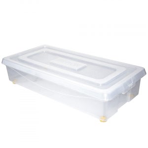 GoMaihe Boîte de Rangement Sous Lit avec Roulettes, Lot de 2 Bacs