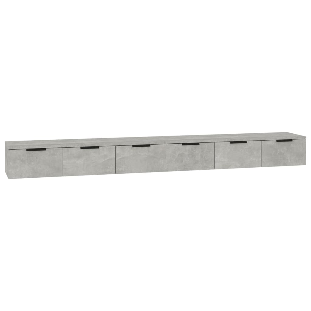 Maison Exclusive - Armarios de pared 2 uds contrachapada gris hormigón 102x30x20cm - 2