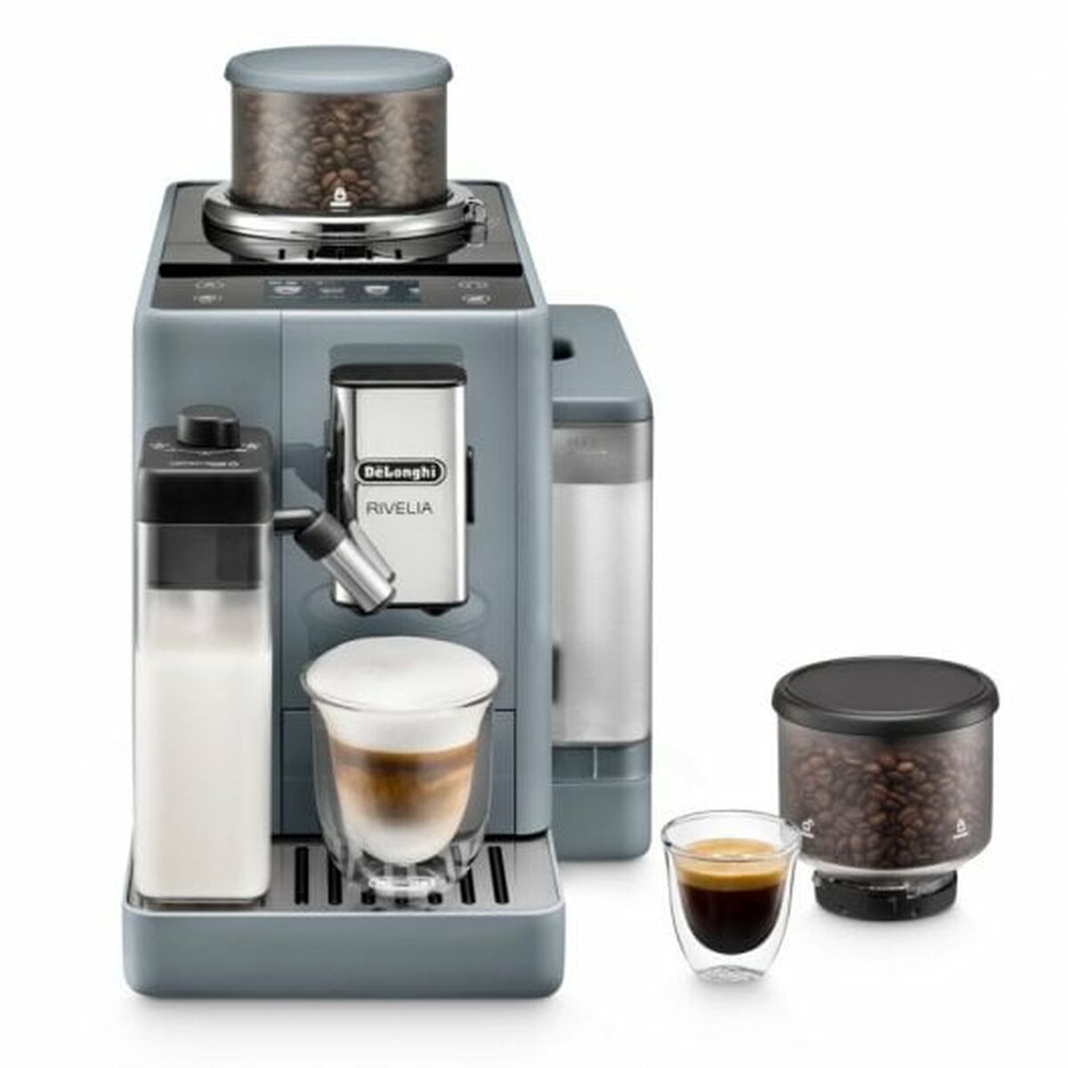 Delonghi Gris Cafetera Superautomática - De'longhi Rivelia Exam440.55.g, Molinillo Integrado, 2 Depósitos De Café, Lattecrema Hot, 16 Recetas, 19 Bar, 1450 W, - Imagen 8