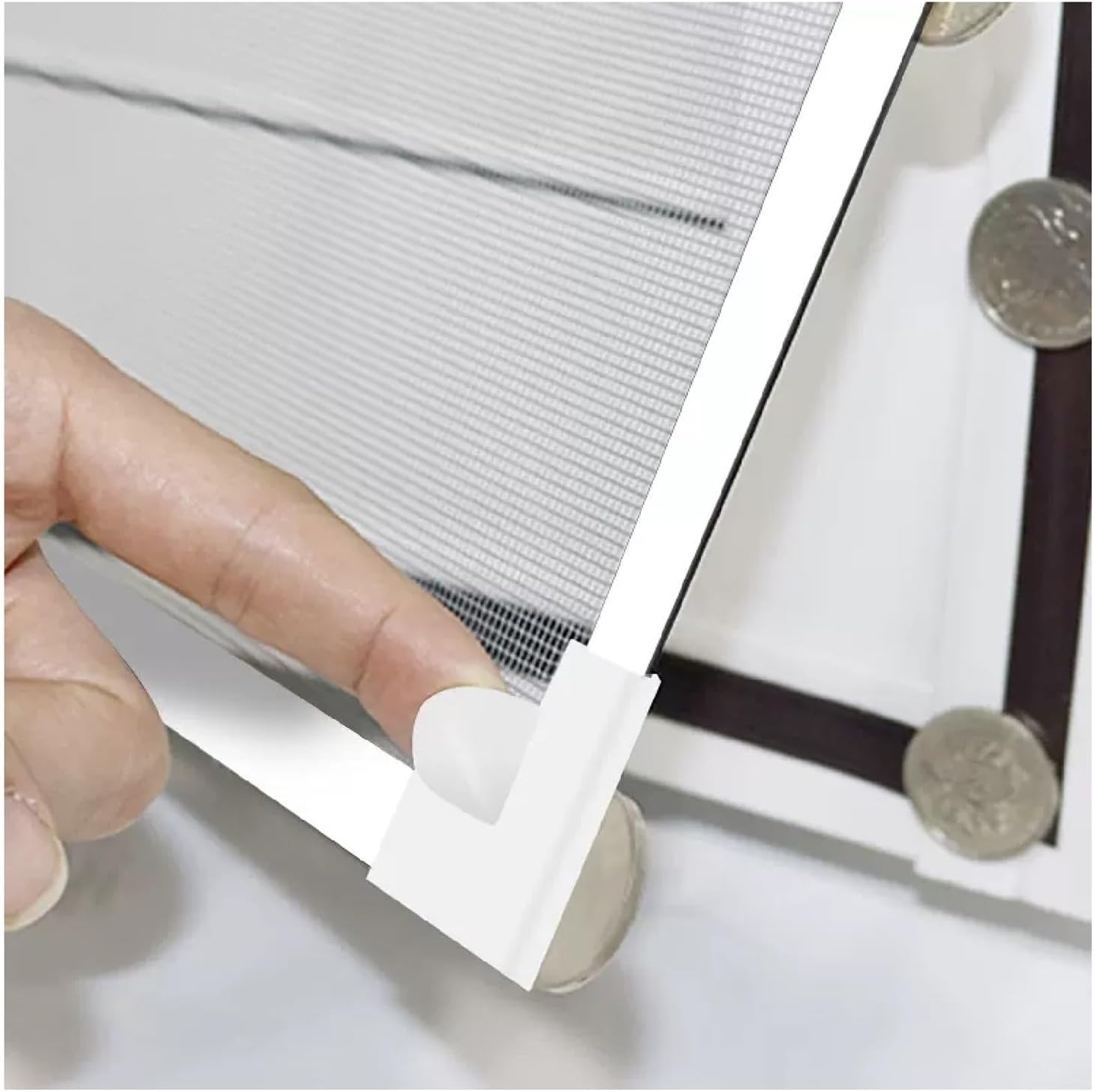 Moskitiera magnetyczna do samodzielnego montażu - regulowana moskitiera okienna, jednoczęściowa, biała, 50 × 100 cm