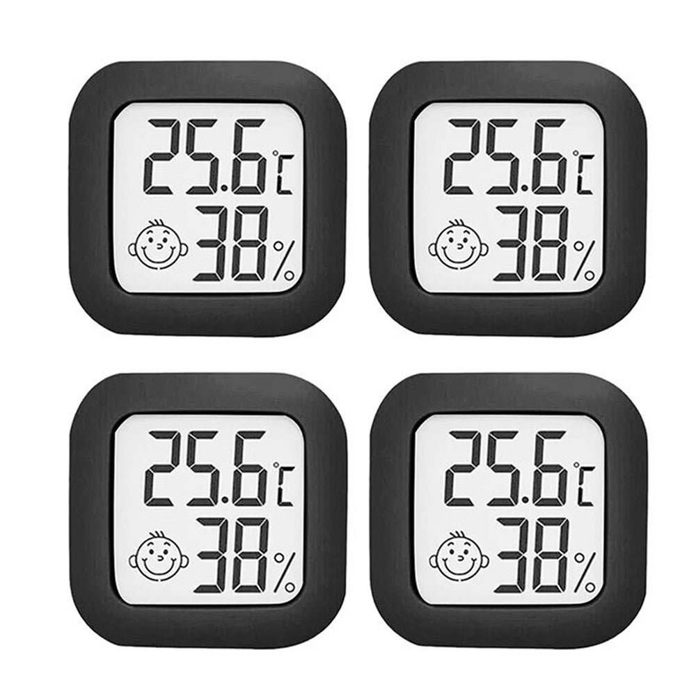 4 Termometry pokojowe, mini cyfrowy higrometr LCD, łatwy w użyciu termometr wewnętrzny, wielofunkcyjny termometr wilgotności