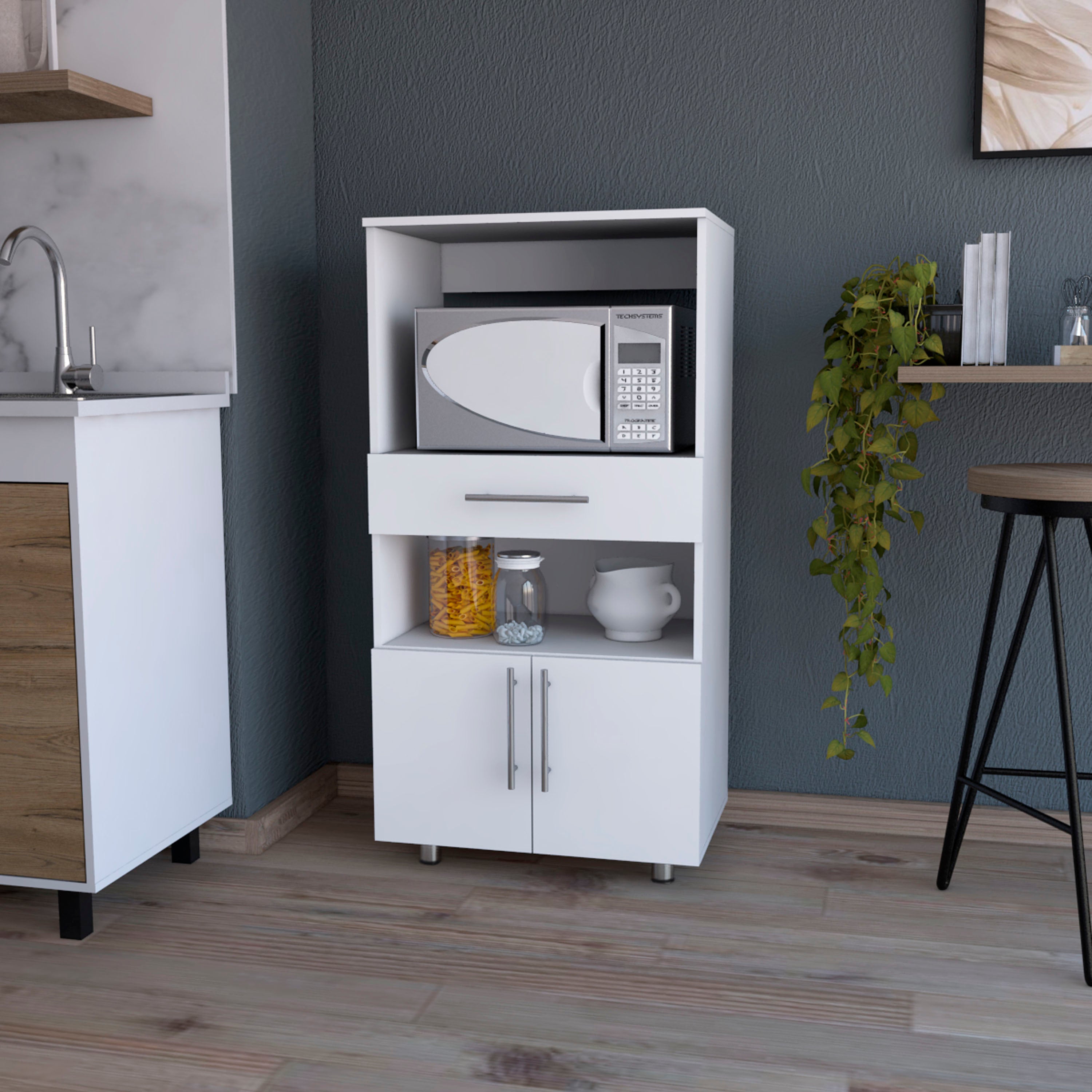 Tuhome Concept Mueble Para Microondas Worland De 122 Cm, Blanco , Leroy Merlin