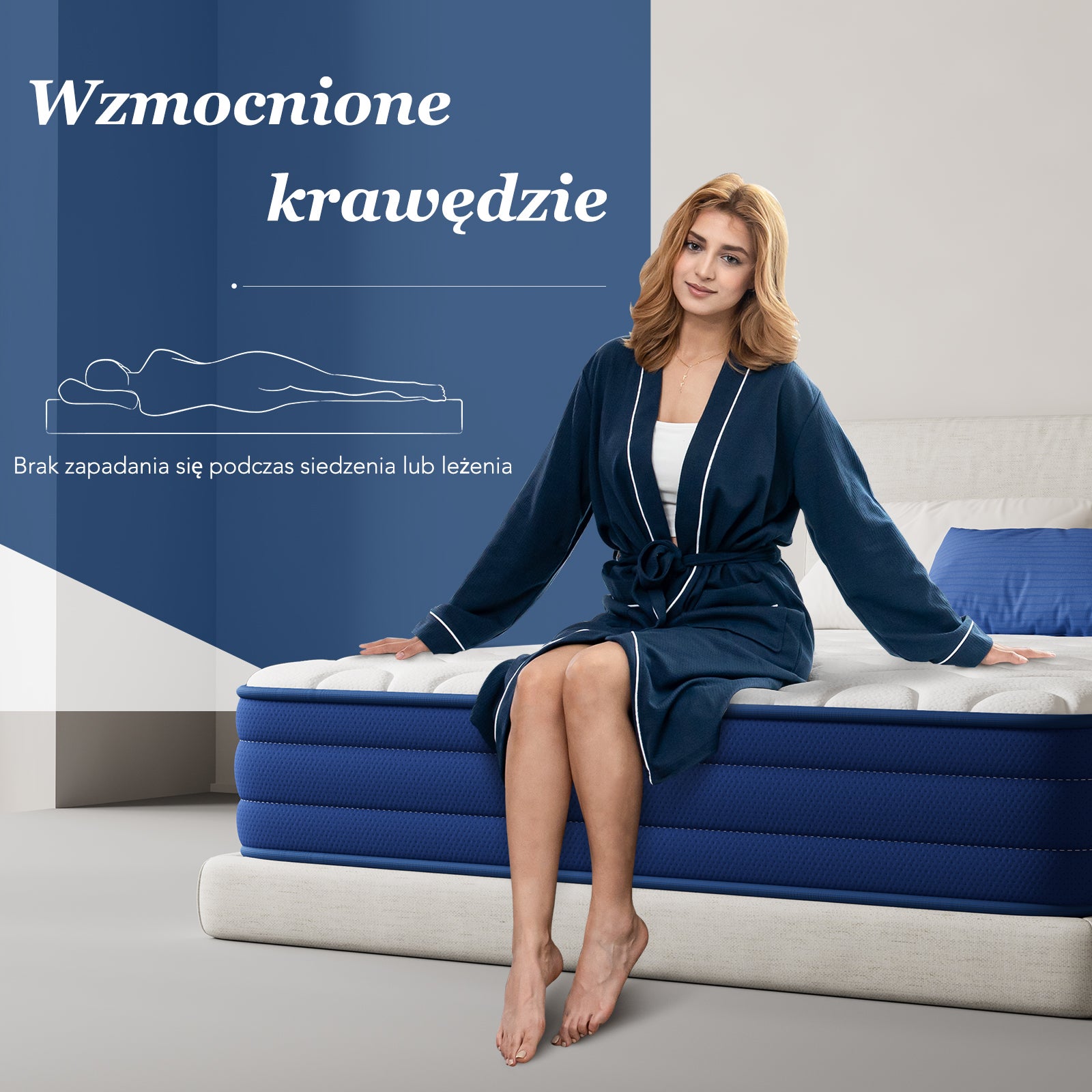 Materac kieszeniowy 140x200 cm, grubość 22 cm, 7 stref, 10 warstw materiałów wysokiej jakości, hipoalergiczny, certyfikat OEKO-TEX, antyalergiczny - 6