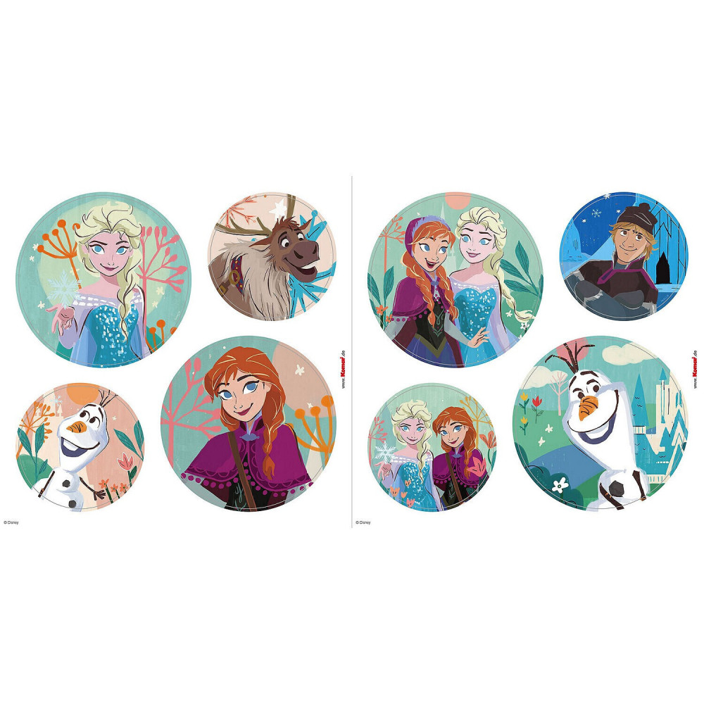 Adhesivo para ventanas frozen personajes azul, verde y morado - 30 cm x 30 cm - disney