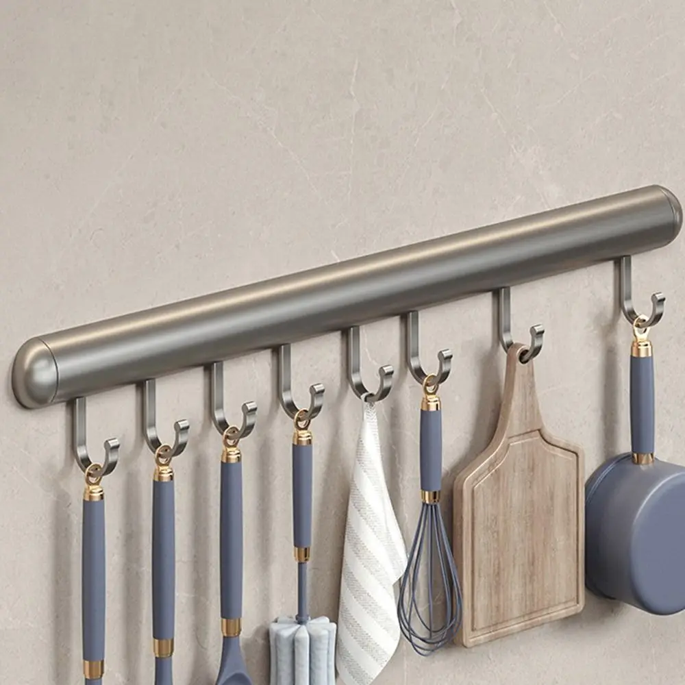 Haki ścienne bez wiercenia – wygodna organizacja narzędzi kuchennych – ciemnoszary, 40 cm, 2 sztuki