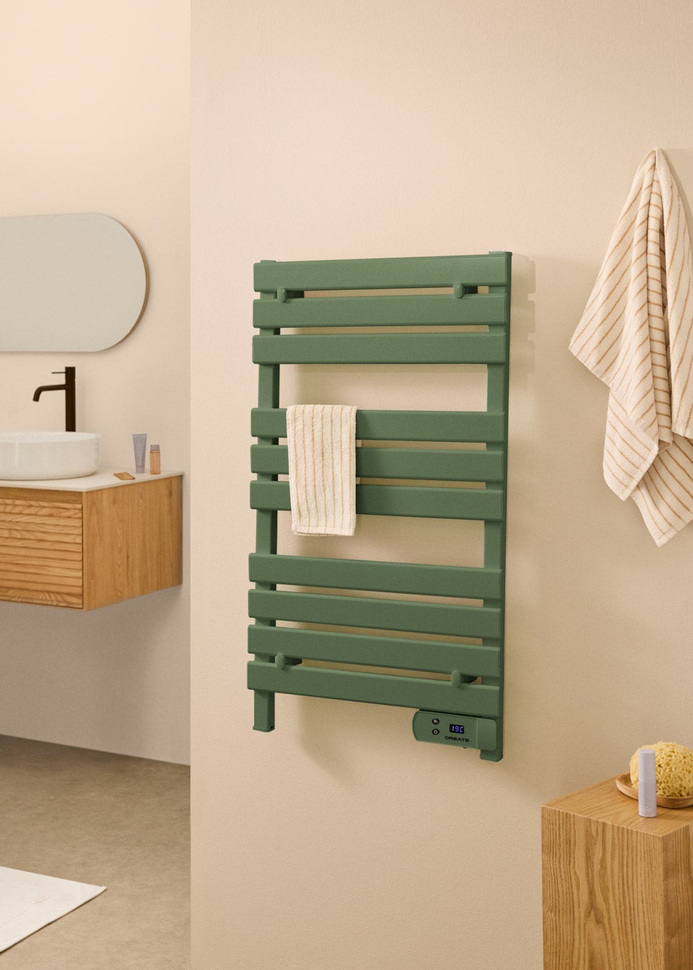 WARM TOWEL - Barra de toalha elétrica para piso ou parede 500W Sem patas sem prateleira - 2